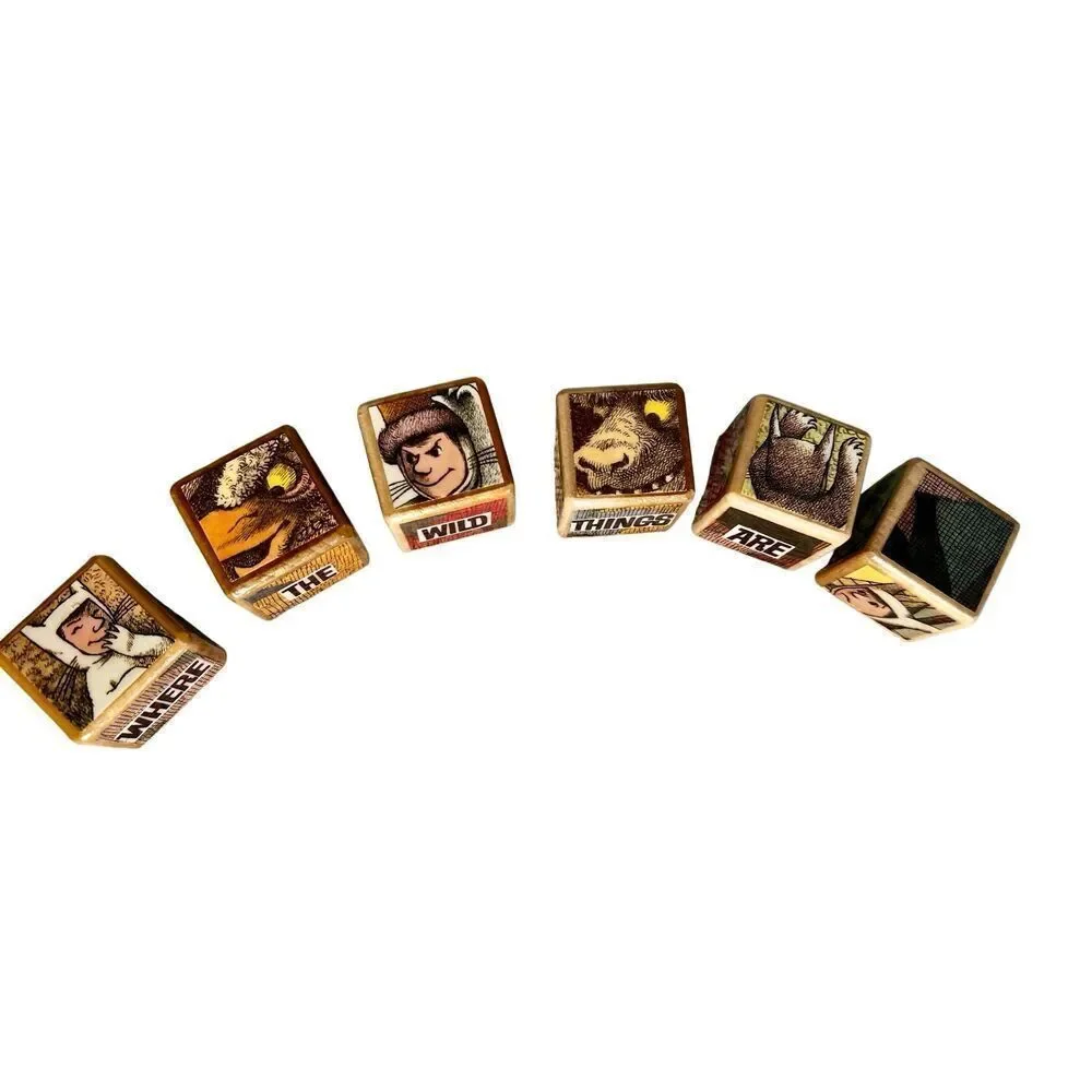 Where the Wild Things Are Wooden Blocks: Storybook Nursery Decor Set of 6